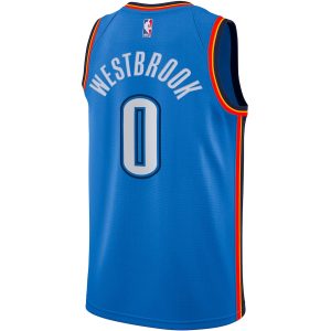 Men’s Oklahoma City Thunder Russell Westbrook Nike Blue Swingman Player Jersey – Icon Edition