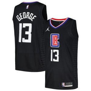 Men’s LA Clippers Paul George Jordan Brand Black Swingman Player Jersey – Statement Edition