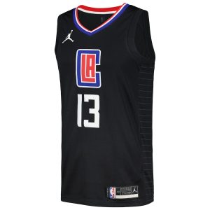 Men’s LA Clippers Paul George Jordan Brand Black Swingman Player Jersey – Statement Edition