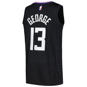 Men’s LA Clippers Paul George Jordan Brand Black Swingman Player Jersey – Statement Edition