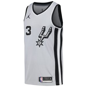 Men’s San Antonio Spurs Keldon Johnson Nike Silver Swingman Player Jersey – Statement Edition