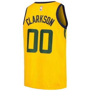 Men’s Utah Jazz Jordan Clarkson Jordan Brand Yellow Swingman Player Jersey – Statement Edition