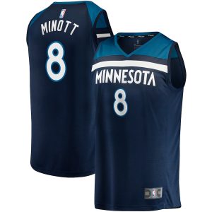 Men’s Minnesota Timberwolves Josh Minott Fanatics Branded Navy Fast Break Player Jersey – Icon Edition