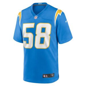 Men’s Los Angeles Chargers Tae Crowder Nike Powder Blue Team Game Jersey