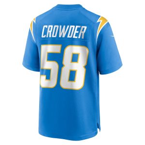 Men’s Los Angeles Chargers Tae Crowder Nike Powder Blue Team Game Jersey