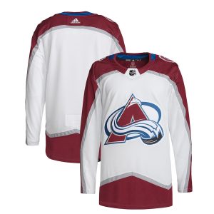 Men’s Colorado Avalanche adidas White Away Primegreen Authentic Jersey