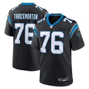 Men’s Carolina Panthers Calvin Throckmorton Nike Black Team Game Jersey