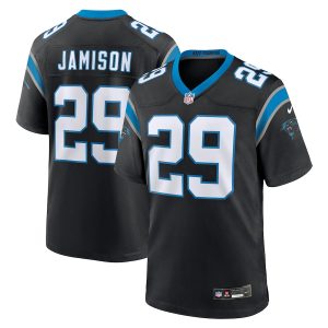 Men’s Carolina Panthers D’Shawn Jamison Nike Black Team Game Jersey