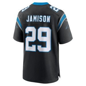 Men’s Carolina Panthers D’Shawn Jamison Nike Black Team Game Jersey