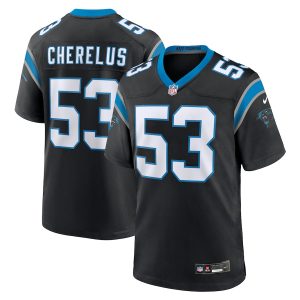 Men’s Carolina Panthers Claudin Cherelus Nike Black Team Game Jersey