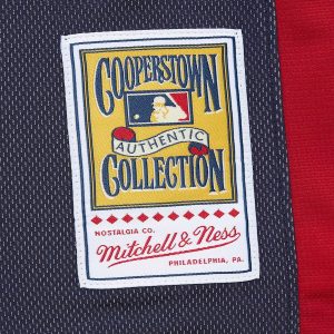 Men’s Atlanta Braves John Smoltz Mitchell & Ness Navy Cooperstown Collection Mesh Batting Practice Jersey