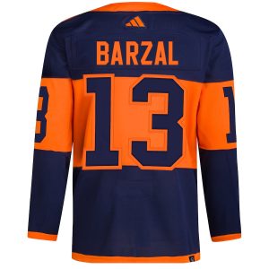 Men’s New York Islanders Mathew Barzal adidas Navy 2024 NHL Stadium Series Primegreen Authentic Player Jersey