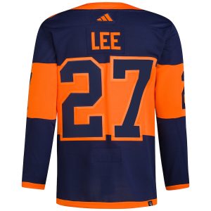 Men’s New York Islanders Anders Lee adidas Navy 2024 NHL Stadium Series Primegreen Authentic Player Jersey