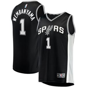 Men’s San Antonio Spurs Victor Wembanyama Fanatics Branded Black Big & Tall Fast Break Replica Jersey – Icon Edition