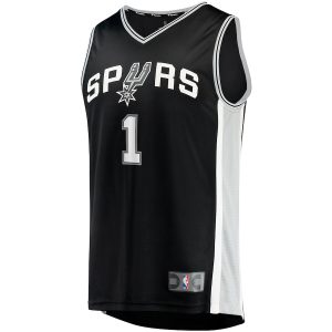 Men’s San Antonio Spurs Victor Wembanyama Fanatics Branded Black Big & Tall Fast Break Replica Jersey – Icon Edition