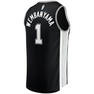 Men’s San Antonio Spurs Victor Wembanyama Fanatics Branded Black Big & Tall Fast Break Replica Jersey – Icon Edition