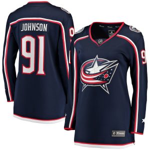 Women’s Columbus Blue Jackets Kent Johnson Fanatics Branded Navy Home Breakaway Player Jersey