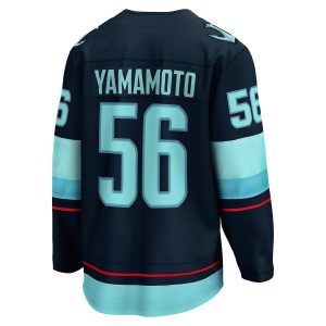 Men’s Seattle Kraken Kailer Yamamoto Fanatics Branded Deep Sea Blue Home Breakaway Player Jersey