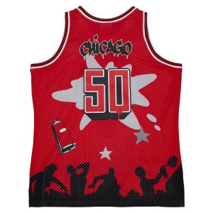 Men’s Chicago Bulls Mitchell & Ness x Tats Cru Red Hardwood Classics Fashion Jersey