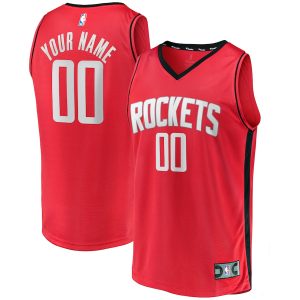 Men’s Houston Rockets Fanatics Branded Red Fast Break Custom Replica Jersey – Icon Edition