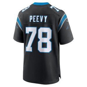 Men’s Carolina Panthers Jayden Peevy Nike Black Game Jersey