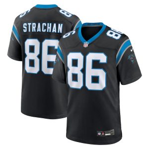 Men’s Carolina Panthers Mike Strachan Nike Black Game Jersey