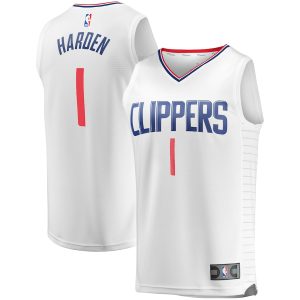 Men’s LA Clippers James Harden Fanatics Branded White Fast Break Player Jersey – Association Edition