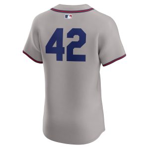 Men’s Atlanta Braves Nike Gray 2024 Jackie Robinson Day Elite Jersey