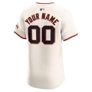 Men’s San Francisco Giants Nike Cream Home Elite Custom Jersey