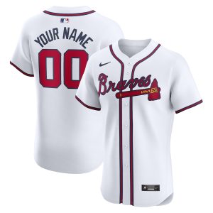 Men’s Atlanta Braves Nike White Home Elite Custom Jersey