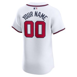 Men’s Atlanta Braves Nike White Home Elite Custom Jersey