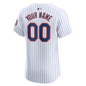 Men’s New York Mets Nike White Home Elite Custom Jersey