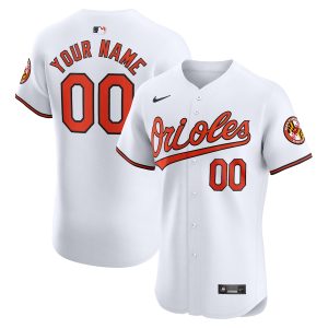 Men’s Baltimore Orioles Nike White Home Elite Custom Jersey