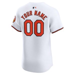 Men’s Baltimore Orioles Nike White Home Elite Custom Jersey