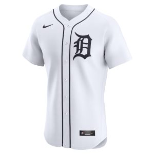 Men’s Detroit Tigers Nike White Home Elite Custom Jersey