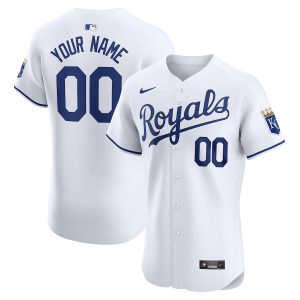 Men’s Kansas City Royals Nike White Home Elite Custom Jersey