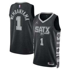 Unisex San Antonio Spurs Victor Wembanyama Jordan Brand Black Swingman Jersey – Statement Edition