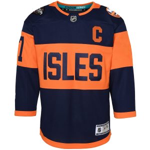 Youth New York Islanders Anders Lee Navy 2024 NHL Stadium Series Premier Player Jersey