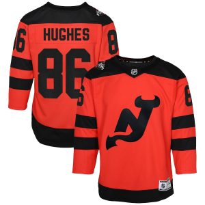 Preschool New Jersey Devils Jack Hughes Red 2024 NHL Stadium Series Premier Player Jersey