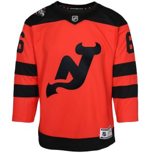 Preschool New Jersey Devils Jack Hughes Red 2024 NHL Stadium Series Premier Player Jersey