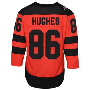 Preschool New Jersey Devils Jack Hughes Red 2024 NHL Stadium Series Premier Player Jersey