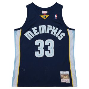 Men’s Memphis Grizzlies Marc Gasol Mitchell & Ness Navy 2008/09 Hardwood Classics Swingman Throwback Jersey