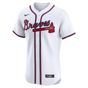 Men’s Atlanta Braves Reynaldo Lopez Nike White Home Elite Player Jersey