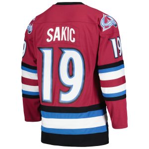 Men’s Colorado Avalanche Joe Sakic Mitchell & Ness Burgundy 2001/02 Blue Line Alternate Player Jersey