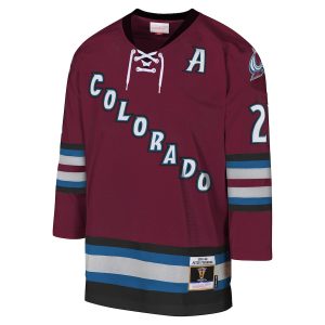 Youth Colorado Avalanche Peter Forsberg Mitchell & Ness Burgundy 2001-02 Blue Line Player Jersey