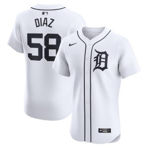 Men’s Detroit Tigers Miguel Diaz Nike White Home Elite Player Jersey