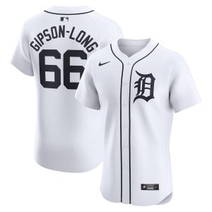 Men’s Detroit Tigers Sawyer Gipson-Long Nike White Home Elite Player Jersey