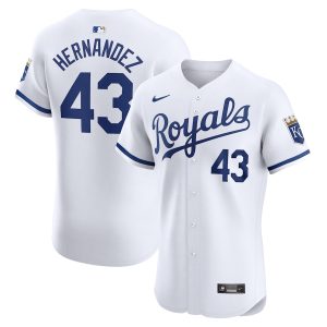 Men’s Kansas City Royals Carlos Hernández Nike White Home Elite Player Jersey