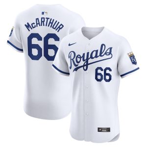 Men’s Kansas City Royals James Macarthur Nike White Home Elite Player Jersey