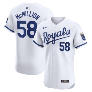 Men’s Kansas City Royals John McMillon Nike White Home Elite Player Jersey